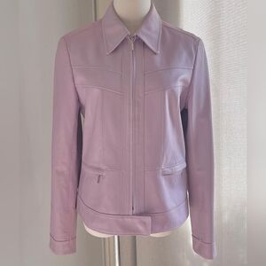 Sz 8 Lafayette 148 pastel purple leather jacket